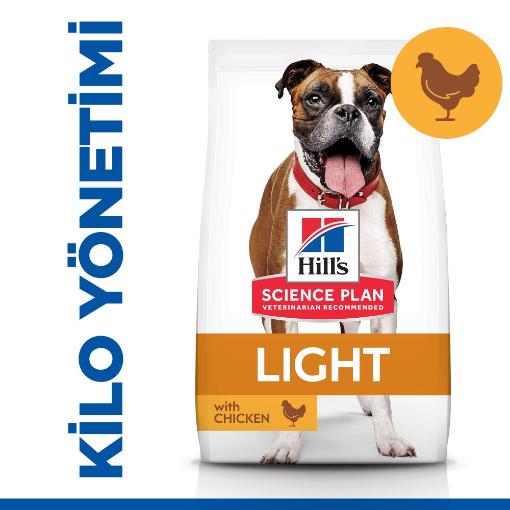 Hill's Science Plan Light Yetişkin Orta Irk Tavuklu Köpek Maması 2.5 KG | SRC: Barcode: 052742025339